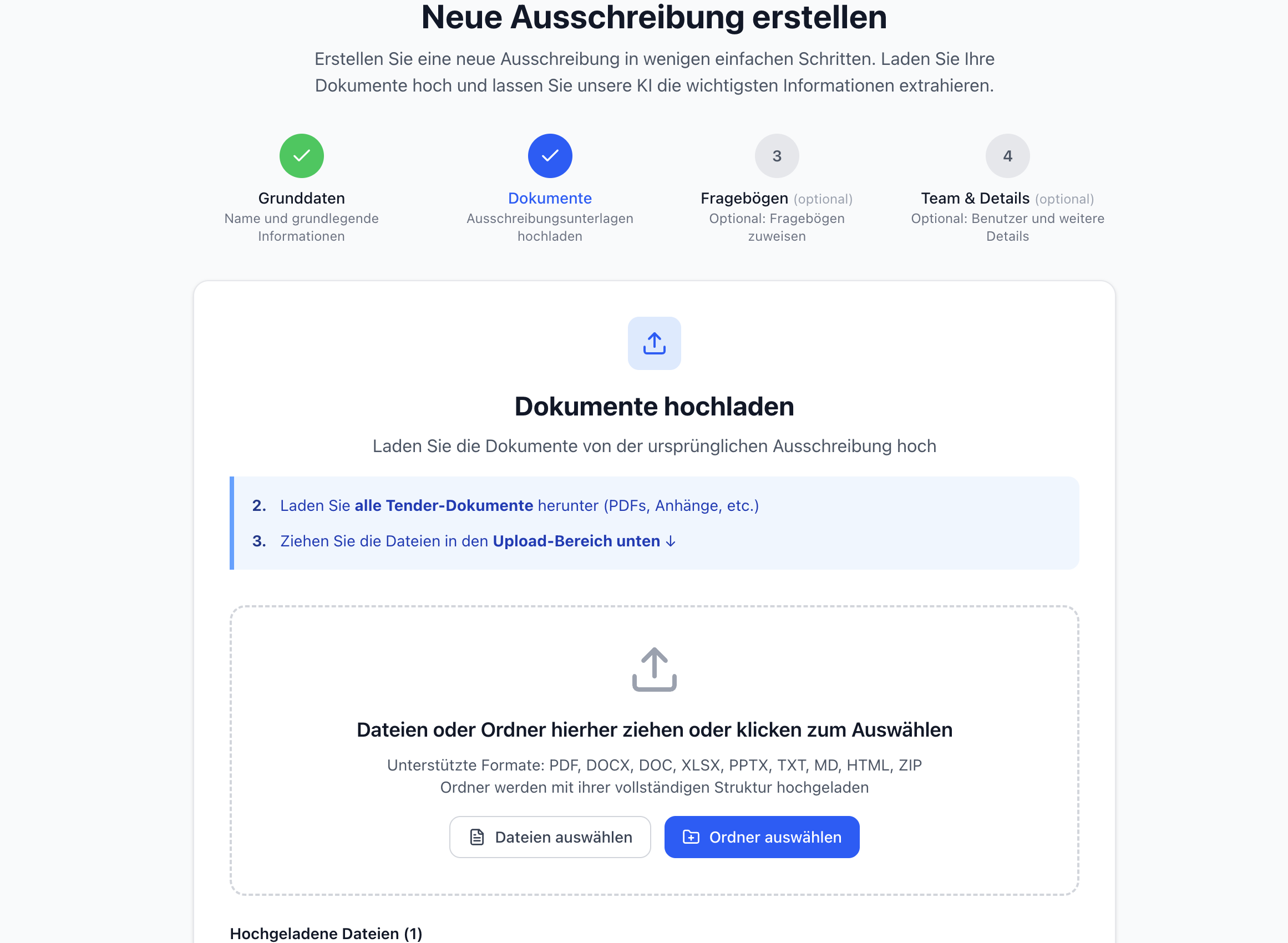 BidFix ZIP-Upload - Einfaches Hochladen des kompletten Ausschreibungsordners