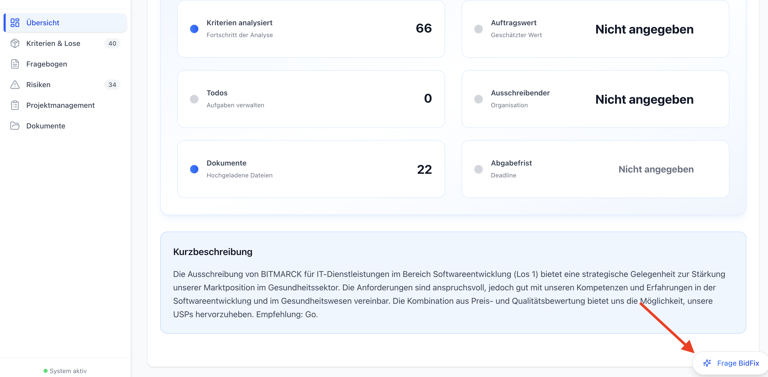 Frag BidFix AI - Intelligenter Ausschreibungsassistent für alle Tender-Fragen